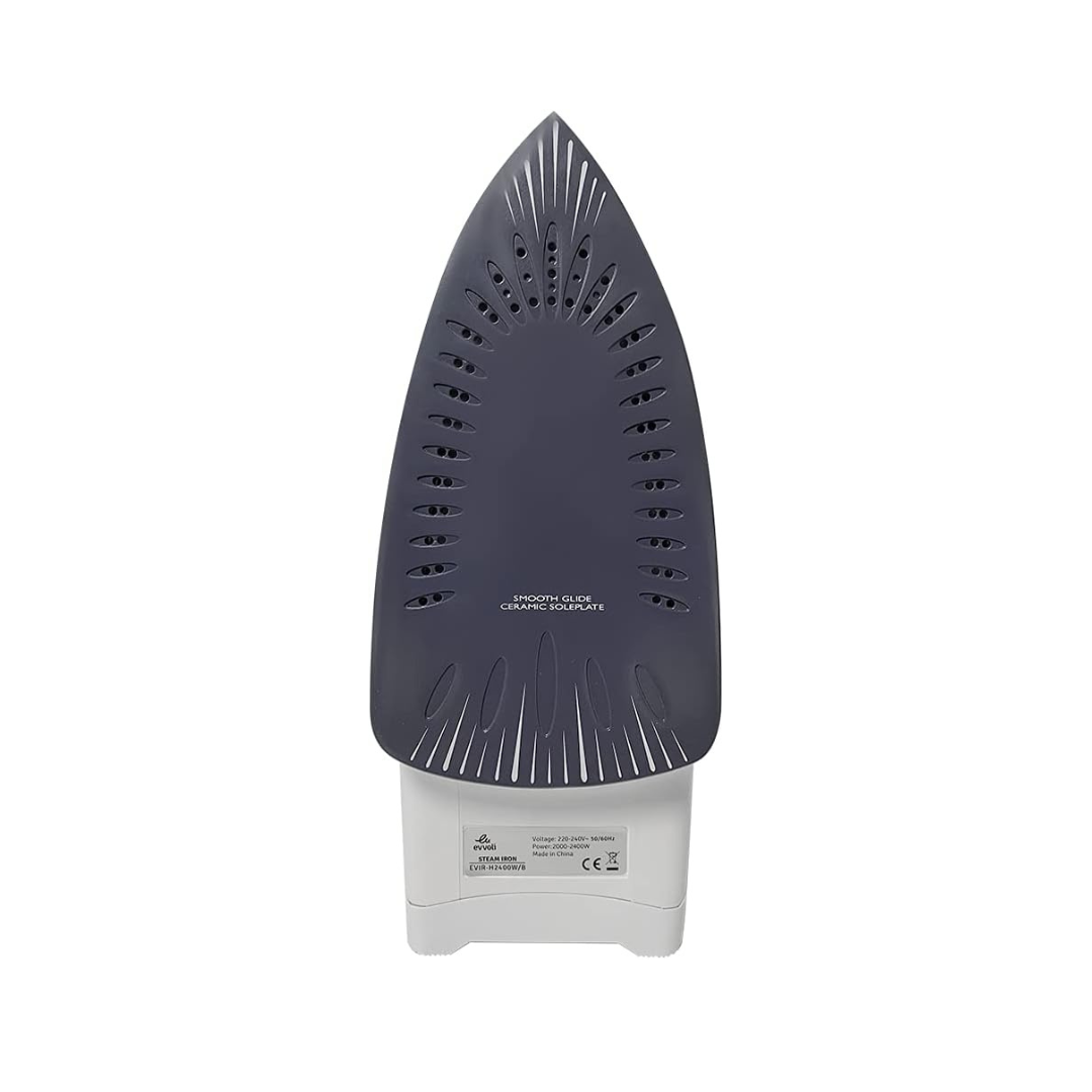 Evvoli Steam Iron With Ceramic Soleplate, Auto Shut-Off , and Anti-Drip Function | 2400W | 320ml