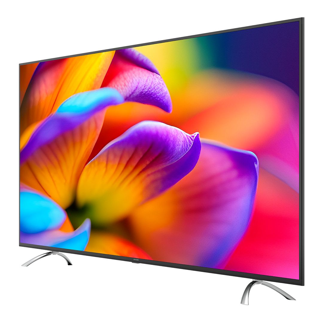 شاشة تلفاز ذكية من إيڤولي بدون حواف وبتقنية 4K QLED ونظام اندرويد