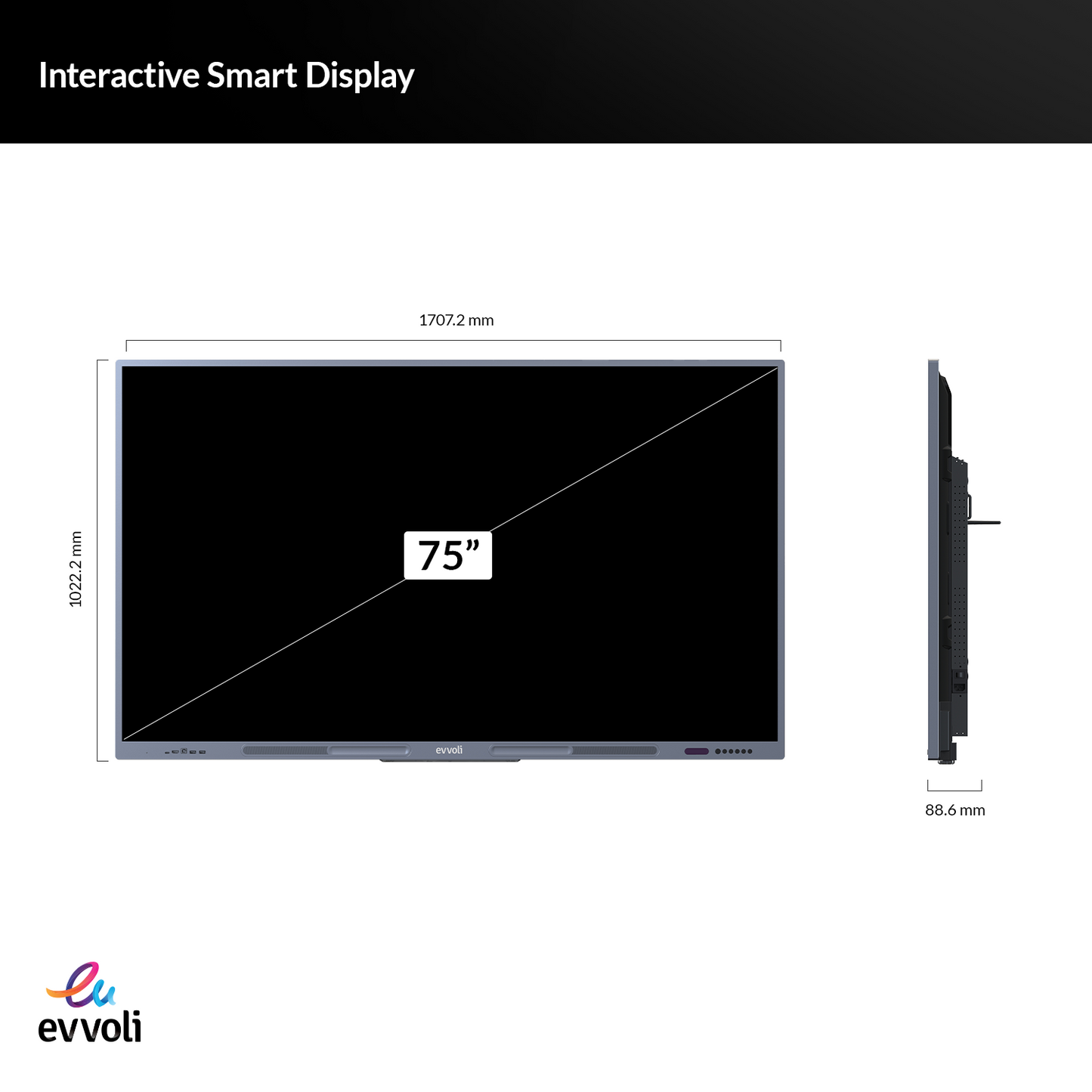 شاشة تلفاز إيڤولي الذكية التفاعلية بدقة 4K UHD بحجم 75 بوصة
LED، نظام Android 13، دعم 40 نقطة لمس، مدى ليزر يصل إلى 10 أمتار