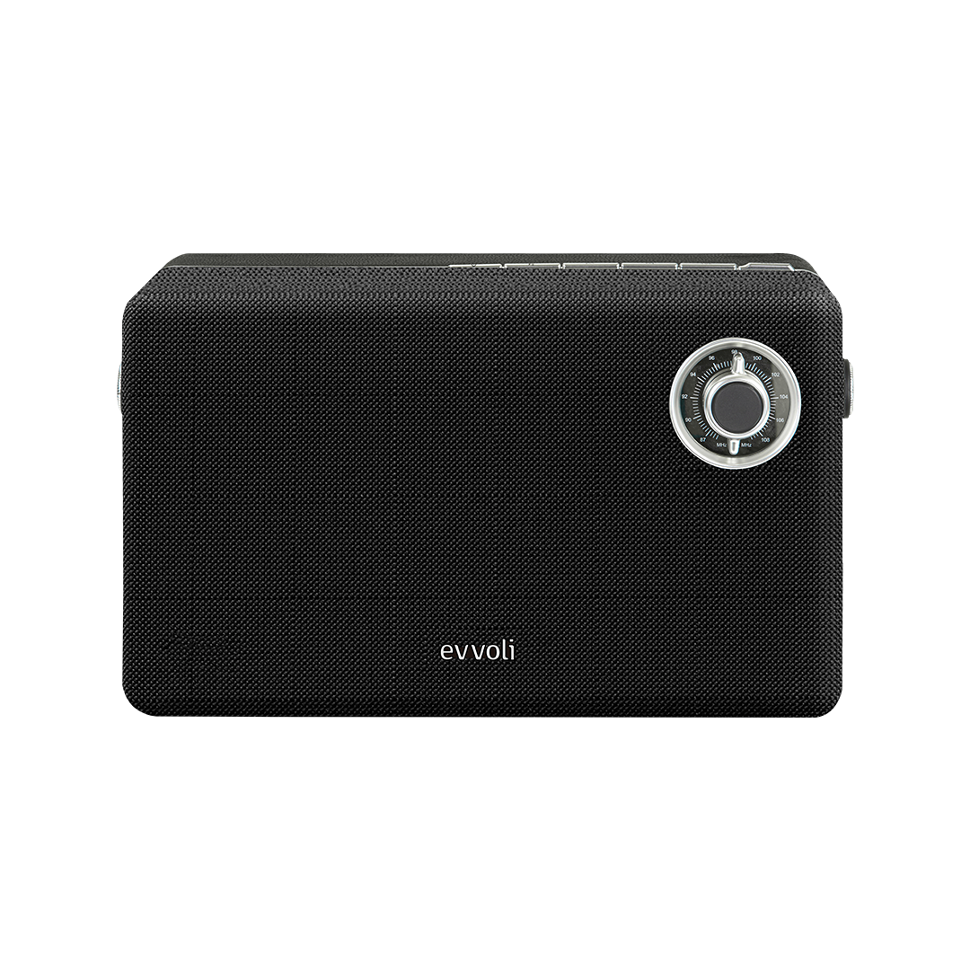 EVAUD-RB51B مكبر الصوت بلوتوث لاسلكي محمول بتصميم ريترو من إيڤولي بقوة 50 وات، اللون: أسود.