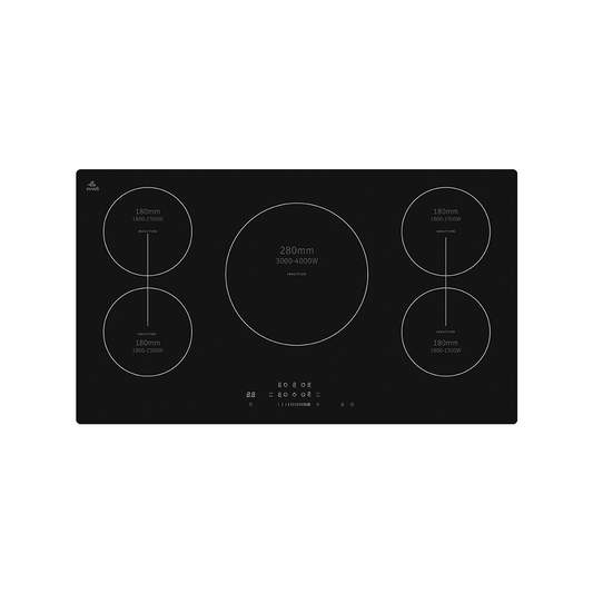 Evvoli Built-In Induction Hob with 5 Burners | 9400W