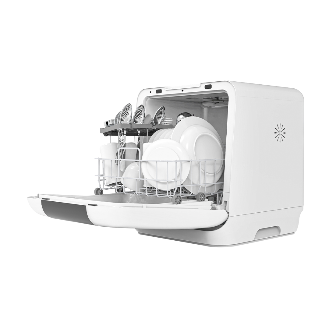 Evvoli Mini Table-top Portable Dishwasher with 3 Place Settings and 7 Wash Programs | 860W
