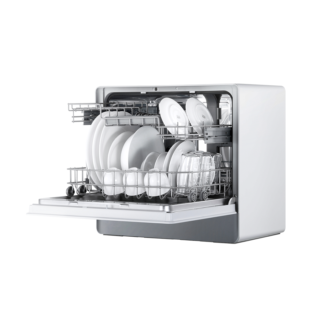 Evvoli Mini Table-top Portable Dishwasher with 5 Place Settings and 7 Wash Programs | 1590W