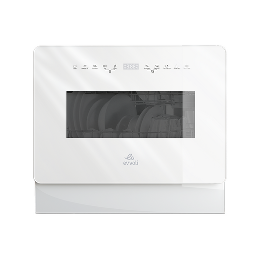 Evvoli Mini Table-top Portable Dishwasher with 5 Place Settings and 7 Wash Programs  | 1590W
