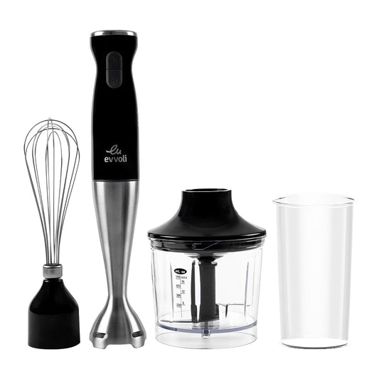 Evvoli 4-in-1 Stainless Steel Hand Blender with Grinder | 600ml
