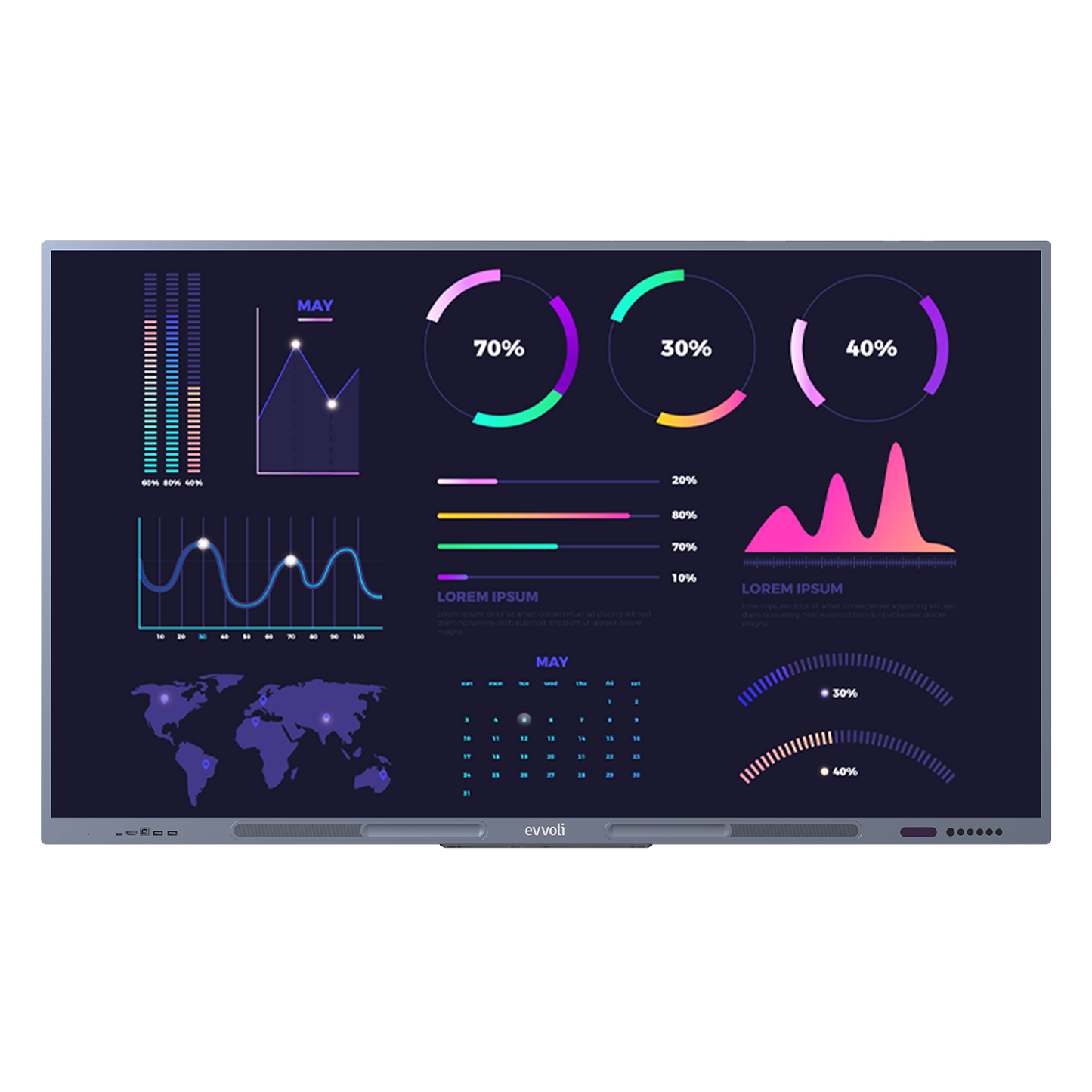 شاشة تلفاز إيڤولي الذكية التفاعلية بدقة 4K UHD بحجم 86 بوصة
LED، نظام Android 13، دعم 40 نقطة لمس، مدى ليزر يصل إلى 10 أمتار