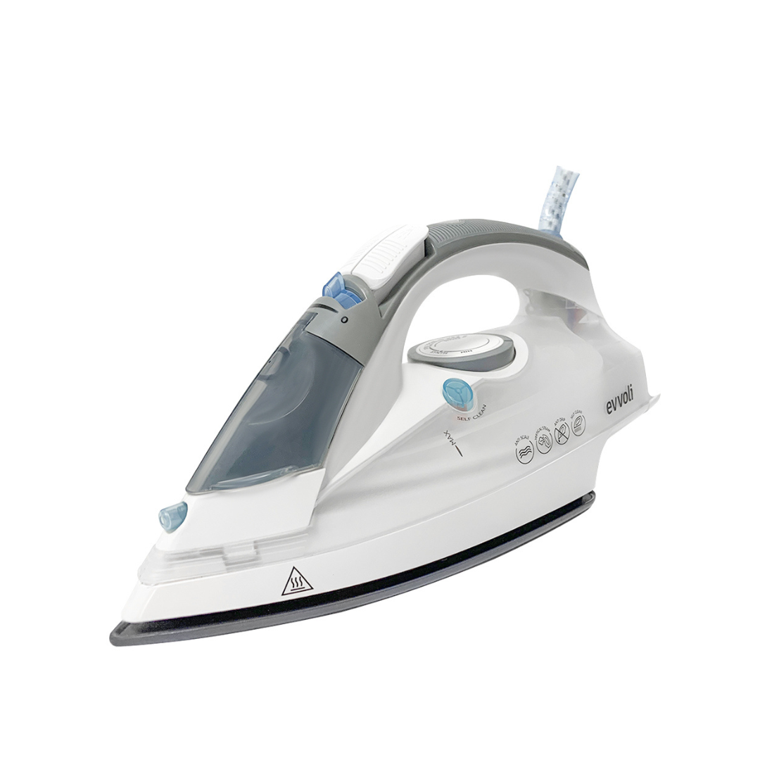 Evvoli Steam Iron With Ceramic Soleplate, Auto Shut-Off , and Anti-Drip Function | 2400W | 320ml