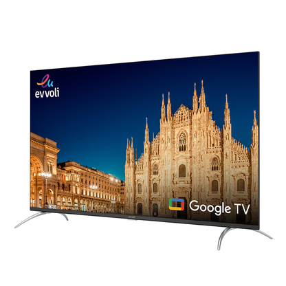 شاشة تلفازذكية من  إيڤولي 4K بحجم، بنظام Google، بدقة Ultra HD، وتقنية QLED مع Dolby Atmos 