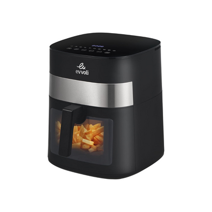 Evvoli Air fryer with 10 Preset Programs Transparent Window | 1800W | 8L